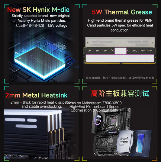 Kingbank RAM DDR5 48GB(2x24GB) 8000MT/s CL38 1.45 Black