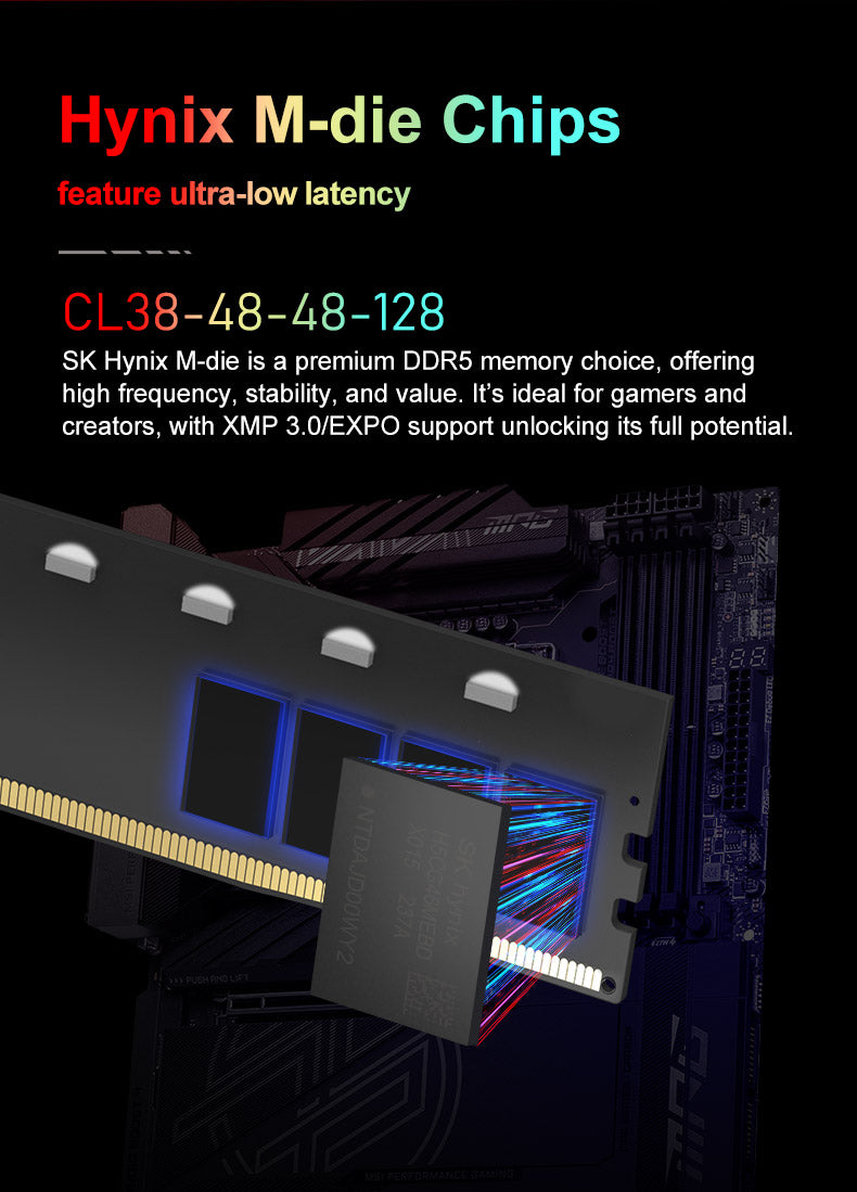 Kingbank RAM DDR5 48GB(2x24GB) 8000MT/s CL38 1.45 Black