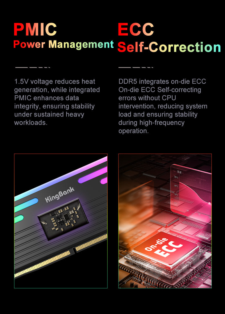 Kingbank RAM DDR5 48GB(2x24GB) 8000MT/s CL38 1.45 Black